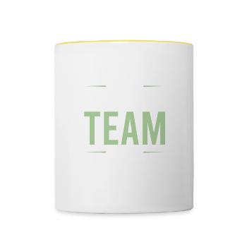 Équipe de basket-ball - Mug contrasté - blanc/jaune - Devant