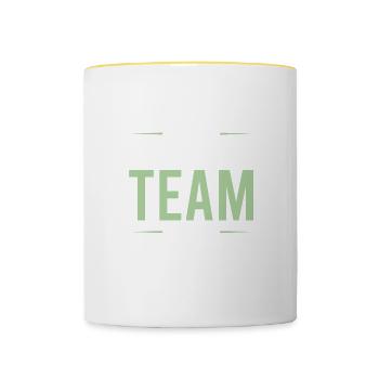 Équipe de musculation - Mug contrasté - blanc/jaune - Devant