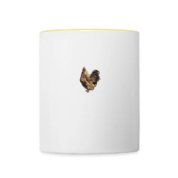Brahma Hühner I Chicken Geflügel Motiv für - Tasse zweifarbig - Weiß/Gelb - Vorne