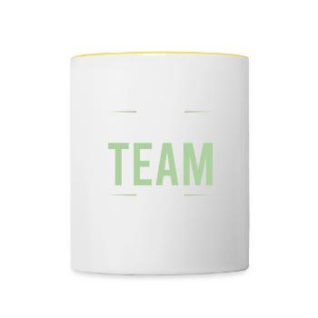 Équipe de tennis de table - Mug contrasté - blanc/jaune - Devant