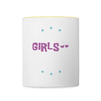 Amsterdam Girls Tour - Mug contrasté - blanc/jaune - Devant