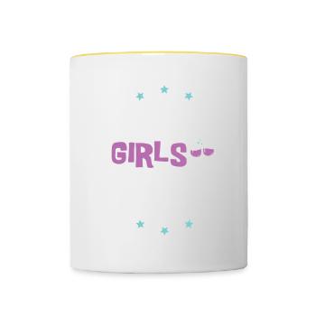 Cancun Girls Tour - Mug contrasté - blanc/jaune - Devant