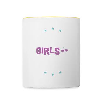 Berlin Girls Tour - Contrasting Mug - white/yellow - Front