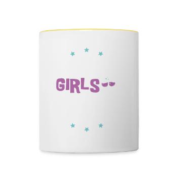 Tournée des filles en Croatie - Mug contrasté - blanc/jaune - Devant