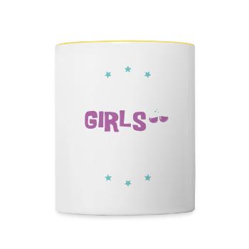 Tournée des filles de Norvège - Mug contrasté - blanc/jaune - Devant