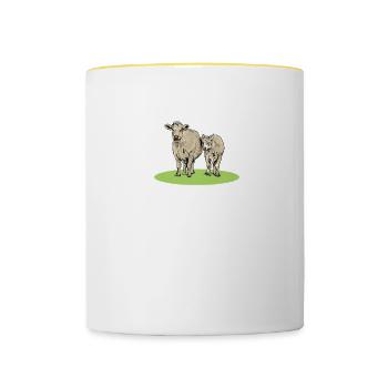 Charolais Rind I Frankreich Rinderzucht für - Tasse zweifarbig - Weiß/Gelb - Vorne