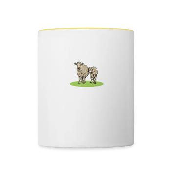 Charolais Rind I Frankreich Rinderzucht für - Tasse zweifarbig - Weiß/Gelb - Vorne