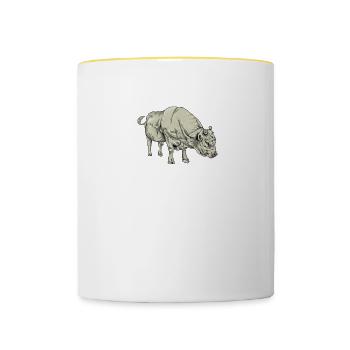 Charolais Rind I Frankreich Rinderzucht für - Tasse zweifarbig - Weiß/Gelb - Vorne