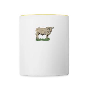 Charolais Rind I Frankreich Rinderzucht für - Tasse zweifarbig - Weiß/Gelb - Vorne