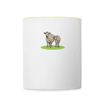 Charolais Rind I Frankreich Rinderzucht für - Tasse zweifarbig - Weiß/Gelb - Vorne