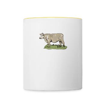 Charolais Rind I Frankreich Rinderzucht für - Tasse zweifarbig - Weiß/Gelb - Vorne
