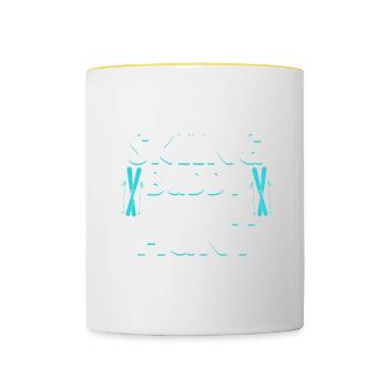 Skiing Buddy m’appelle Tante Ski Snow - Mug contrasté - blanc/jaune - Devant