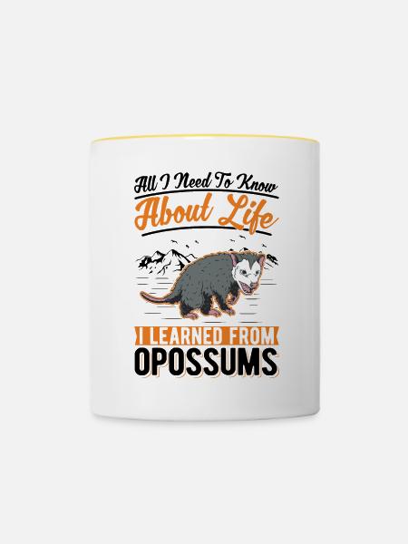 Opossum Possum Beutelratte - Tasse zweifarbig - Weiß/Gelb