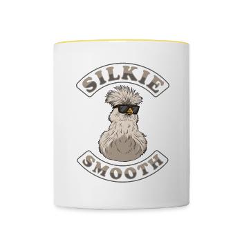 Silkie Smooth Chinese Silk Poulet - Mug contrasté - blanc/jaune - Devant