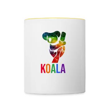 Mois de la fierté LGBTQ lesbienne gay d’Ekoalaty - Mug contrasté - blanc/jaune - Devant