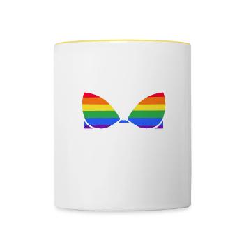 Nicht Schwul Lesbisch Lgbtq Stolz Monat Rechte - Tasse zweifarbig - Weiß/Gelb - Vorne