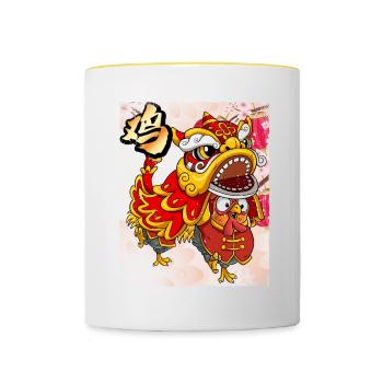Year of the Rooster Lunar New Year Chinese - Contrasting Mug - white/yellow - Front