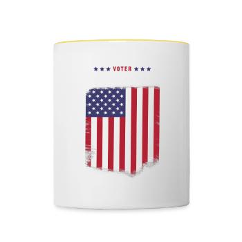 Wähler Finfluencer - Tasse zweifarbig - Weiß/Gelb - Vorne
