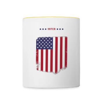 Gramps de l’électeur - Mug contrasté - blanc/jaune - Devant