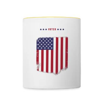 Voter Janitor - Contrasting Mug - white/yellow - Front