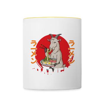 But First Ramen - Tasse zweifarbig - Weiß/Gelb - Vorne
