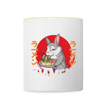 But First Ramen - Tasse zweifarbig - Weiß/Gelb - Vorne