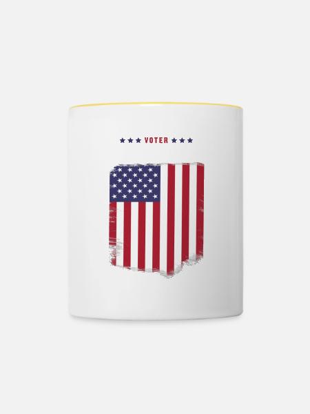 Wähler Stiefsohn - Tasse zweifarbig - Weiß/Gelb