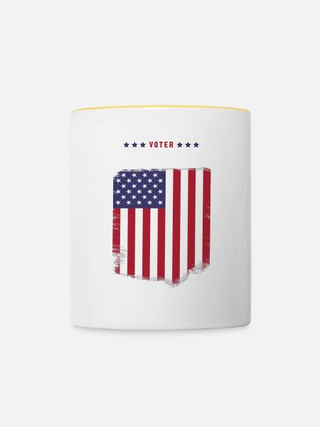 Wähler Cousin - Tasse zweifarbig - Weiß/Gelb