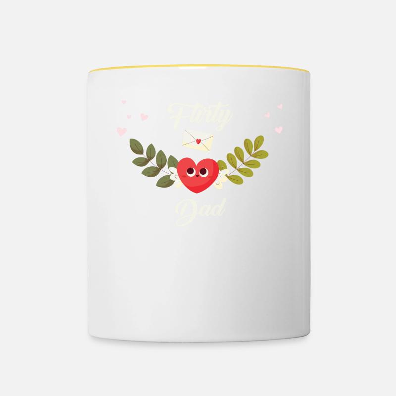 Flirty Dad - Contrasting Mug - white/yellow