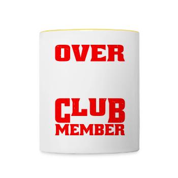 Over The Hill Club Official Member 5 - Contrasting Mug - white/yellow - Front