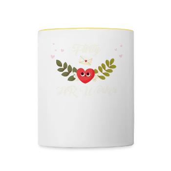 Flirty HR-Mitarbeiterin - Tasse zweifarbig - Weiß/Gelb - Vorne