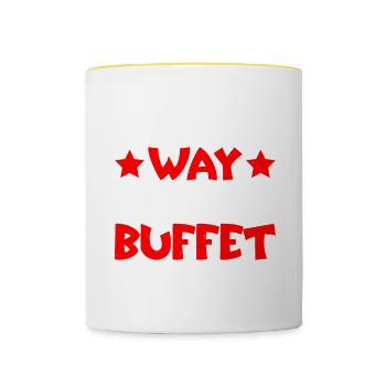 Which Way To The Buffet 32 - Tasse zweifarbig - Weiß/Gelb - Vorne