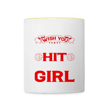 You Wish You Could Hit Like A Girl 3 - Tasse zweifarbig - Weiß/Gelb - Vorne
