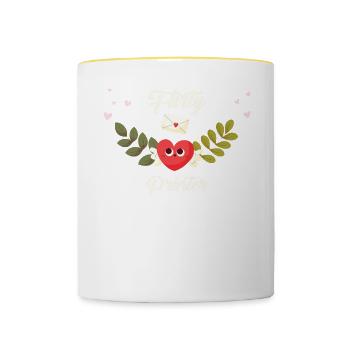 Flirty Printer - Contrasting Mug - white/yellow - Front