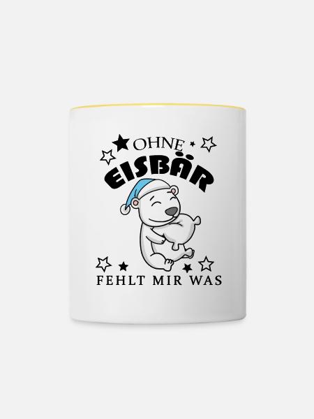 Eisbär - Tasse zweifarbig - Weiß/Gelb