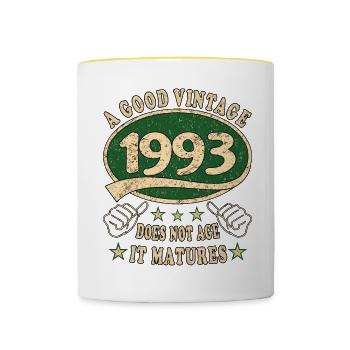 30. Geburtstag 1993 30er Guter Jahrgang - Tasse zweifarbig - Weiß/Gelb - Vorne