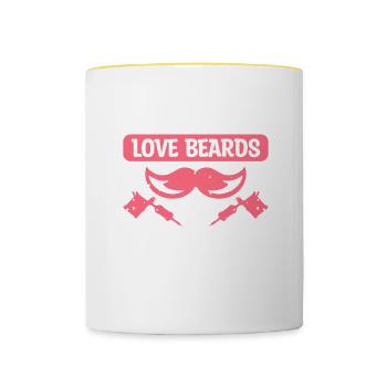 Some Girls Love Beards And Tattoos It's Me I'm - Contrasting Mug - white/yellow - Front