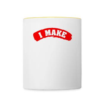 I Make People Bleed Tattoos Tattoo Artist - Contrasting Mug - white/yellow - Front