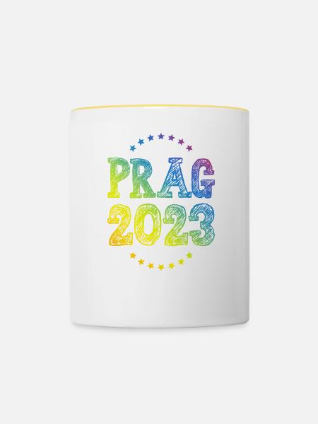 Prag 2023 - Tasse zweifarbig - Weiß/Gelb