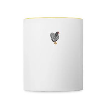 Wyandotten Huhn I Henne Ei Hahn Motiv für - Tasse zweifarbig - Weiß/Gelb - Vorne