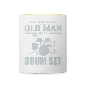 Redhead Drummer I Destroy Silence - Mug contrasté - blanc/jaune - Devant