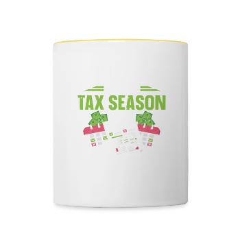 Saison des impôts Journée de l’impôt sur les dons de comptables CPA - Mug contrasté - blanc/jaune - Devant