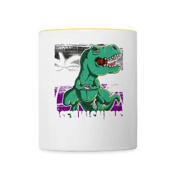 Pride LGBTQ Asexualsaurus Kostüm Pride Month - Tasse zweifarbig - Weiß/Gelb - Vorne