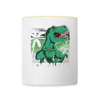 Pride LGBTQ Demisaurus Kostüm Pride Month - Tasse zweifarbig - Weiß/Gelb - Vorne