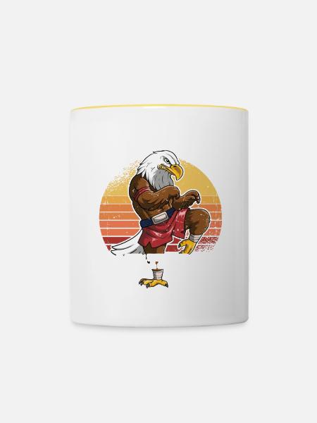 Muay Thai Is My Therapy - Tasse zweifarbig - Weiß/Gelb
