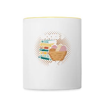 Quilten Geschenk Nähen Stricken Quilter - Tasse zweifarbig - Weiß/Gelb - Vorne