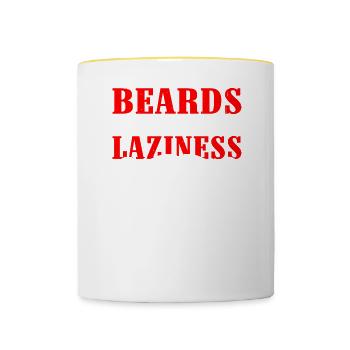 Beards Turn Laziness Into Awesomeness - Tasse zweifarbig - Weiß/Gelb - Vorne