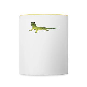 Madagaskar Taggecko I Reptilien Motiv für - Tasse zweifarbig - Weiß/Gelb - Vorne