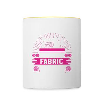 Quilten Geschenk Nähen Stricken Quilter - Tasse zweifarbig - Weiß/Gelb - Vorne