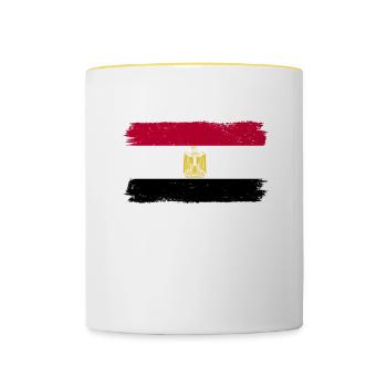 Je n’ai pas besoin de thérapie, j’ai juste besoin d’aller en Egypte - Mug contrasté - blanc/jaune - Devant